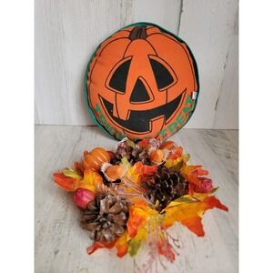 Halloween mini wreath pumpkin pillow vintage set home decor gourd unique
